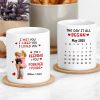 Personalized Ceramic Mug Calendar 'The Day It All Began' Couple Design - Unique Valentine's Gift For Girlfriend Or Boyfriend