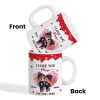 Personalized Ceramic Mug, Cute Cartoon Couple Kissing with Hearts, I Love You More I Win, Unique Valentine's Gift for Him or Her