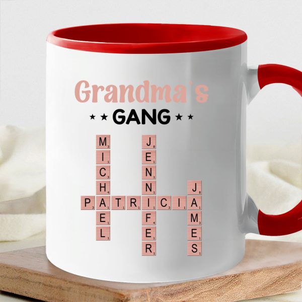 Personalized Ceramic Mug for Grandma Custom Design Featuring Her Grandkids' Names Great Gift for Mother's Day