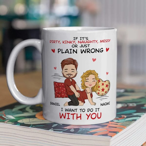 Personalized Ceramic Mug Funny Couple Cartoon Quote Gift for Boyfriend or Girlfriend Cute Flirty Coffee Mug