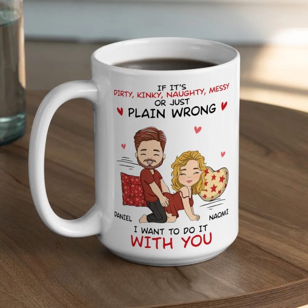 Personalized Ceramic Mug Funny Couple Cartoon Quote Gift for Boyfriend or Girlfriend Cute Flirty Coffee Mug