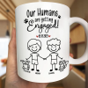 Personalized Ceramic Mug Our Humans Are Getting Married Stick Figure Couple Holding Hands Cute Pet Paws Unique Gift