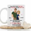 Personalized Ceramic Mug with Cute Cartoon Couple and I Love You Quote - Unique Romantic Gift for Him or Her