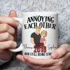 Personalized Ceramic Mug with Cute Couple Illustration for Morning Coffee, Funny Romantic Gift for Couples