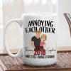 Personalized Ceramic Mug with Cute Couple Illustration for Morning Coffee, Funny Romantic Gift for Couples