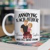 Personalized Ceramic Mug with Cute Couple Illustration for Morning Coffee, Funny Romantic Gift for Couples