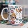 Personalized Ceramic Mug with Patriotic Paw-Print Design