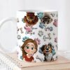 Personalized Ceramic Mug with Patriotic Paw-Print Design