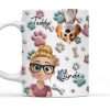 Personalized Ceramic Mug with Patriotic Paw-Print Design