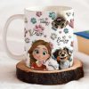 Personalized Ceramic Mug with Patriotic Paw-Print Design
