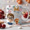 Personalized Ceramic Mug with Patriotic Paw-Print Design