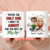Personalized Ceramic Mug You're The Only One I Want To Annoy Cute Couple Illustration Unique Gift for Partner