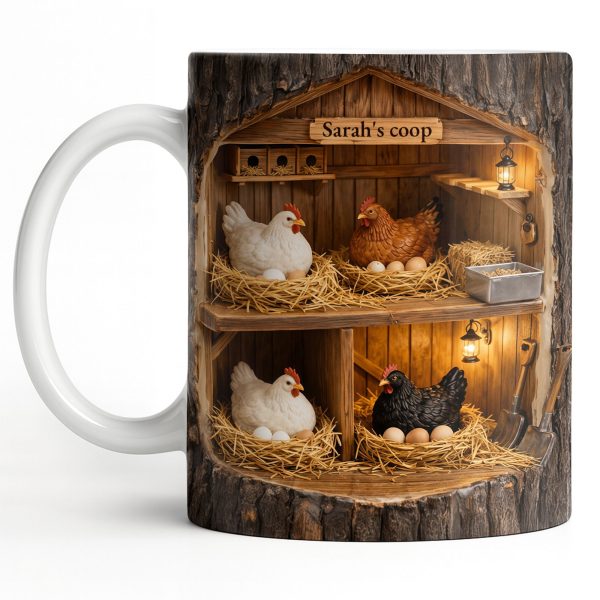 Personalized Chicken Coop Mug With Farm Fresh Design - Personalized Custom Coffee Mug - FARM026_MG