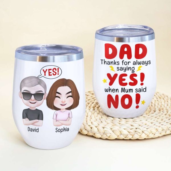 Personalized Coffee Mug - Dad thanks for always saying yes