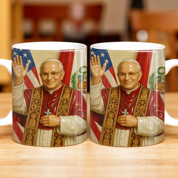 Personalized Coffee Mug With Religious Iconography And Flags - Personalized Custom Coffee Mug - FTH074_MG