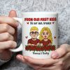 Personalized Couple Cartoon White Ceramic Mug, From Our First Kiss Till Our Last Breath, Unique Romantic Gift