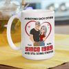Personalized Couple Ceramic Mug - Cute Heart Cartoon for Morning Coffee, Unique Creative Gift for Husband or Wife
