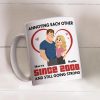 Personalized Couple Ceramic Mug - Cute Heart Cartoon for Morning Coffee, Unique Creative Gift for Husband or Wife