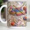 Personalized Crochet Lover's Delight With Yarn And Knitting Needles - Personalized Custom Coffee Mug - HOB042_MG