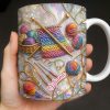 Personalized Crochet Lover's Delight With Yarn And Knitting Needles - Personalized Custom Coffee Mug - HOB042_MG