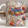 Personalized Crochet Lover's Delight With Yarn And Knitting Needles - Personalized Custom Coffee Mug - HOB042_MG