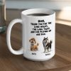 Personalized Dog Dad White Ceramic Mug with Funny Thank You Quote for Walks & Talks Unique Gift for Pet Dad