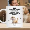 Personalized Dog Dad White Ceramic Mug with Funny Thank You Quote for Walks & Talks Unique Gift for Pet Dad