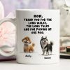 Personalized Dog Dad White Ceramic Mug with Funny Thank You Quote for Walks & Talks Unique Gift for Pet Dad