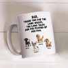 Personalized Dog Dad White Ceramic Mug with Funny Thank You Quote for Walks & Talks Unique Gift for Pet Dad