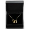 Personalized Double Heart Name Necklace in Stainless Steel