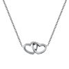 Personalized Double Heart Name Necklace in Stainless Steel