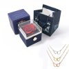 Personalized Double Heart Necklace with Rose Gift Box