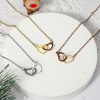 Personalized Double Heart Necklace with Rose Gift Box