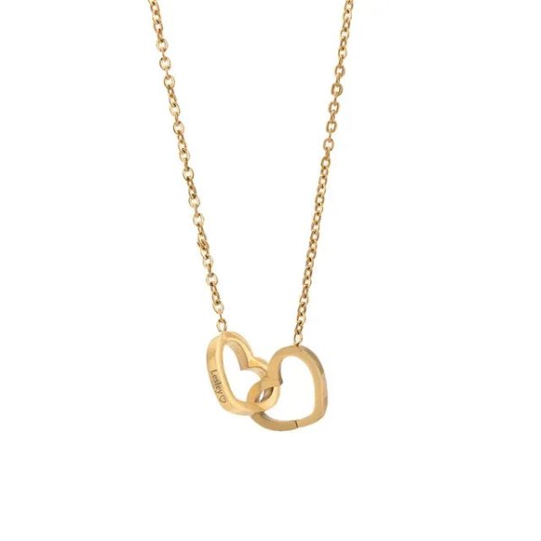 Personalized Double Heart Necklace with Rose Gift Box