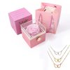 Personalized Double Heart Necklace with Rose Gift Box