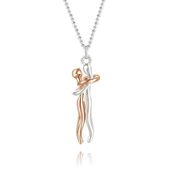Personalized Embrace Couple Necklace Set
