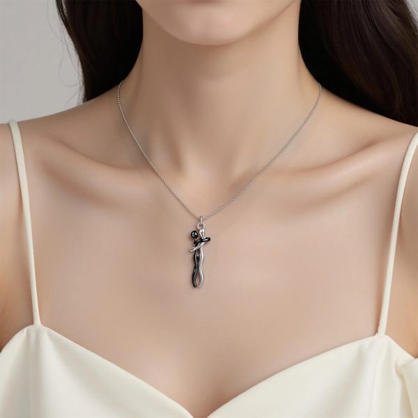 Personalized Embrace Couple Necklace Set