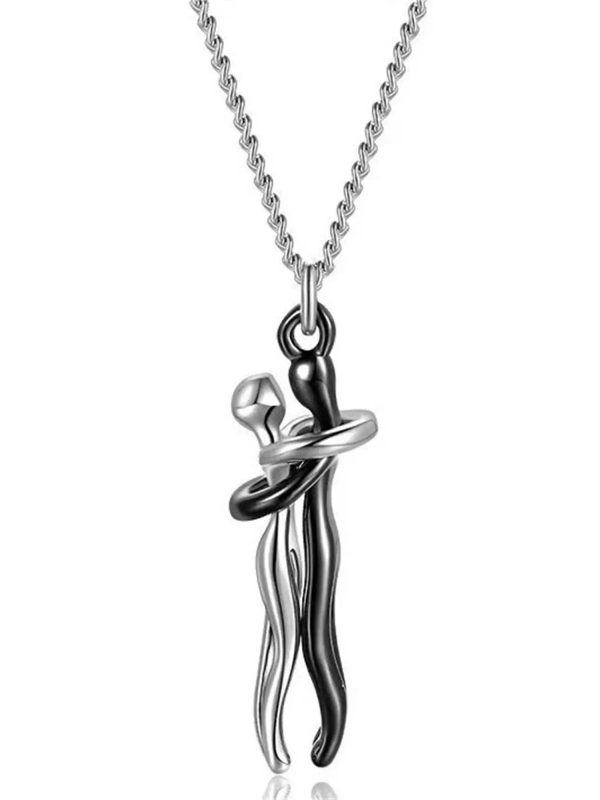 Personalized Embrace Couple Necklace Set