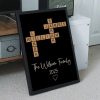 Personalized Family White Ceramic Mug with Wooden Tile Crossword Art - Unique Creative Gift for Home