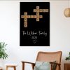 Personalized Family White Ceramic Mug with Wooden Tile Crossword Art - Unique Creative Gift for Home