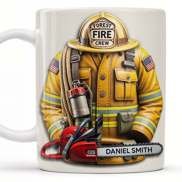 Personalized Firefighter Gear and Helmet Design - Personalized Custom Coffee Mug - FIF005_MG