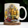 Personalized Firefighter Gear and Helmet Design - Personalized Custom Coffee Mug - FIF005_MG