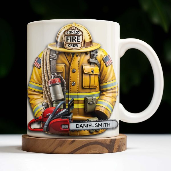 Personalized Firefighter Gear and Helmet Design - Personalized Custom Coffee Mug - FIF005_MG