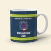 Personalized Firefighter White Edge-to-edge Mug With Custom Badge, Name & Number, Gift For Firefighter
