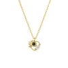 Personalized Flower Heart Projection Necklace in 925 Silver