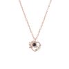 Personalized Flower Heart Projection Necklace in 925 Silver