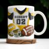 Personalized Football Team Pride Mug With Jersey and Helmet - Personalized Custom Coffee Mug - SPORT041_MG