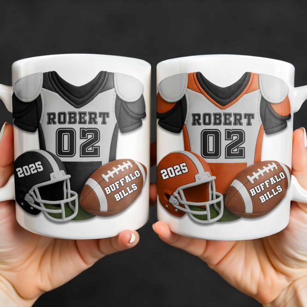 Personalized Football Team Pride Mug With Jersey and Helmet - Personalized Custom Coffee Mug - SPORT041_MG