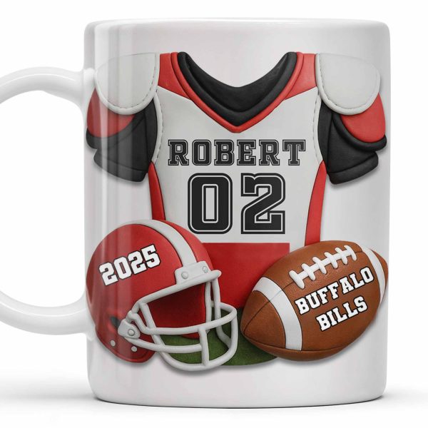 Personalized Football Team Pride Mug With Jersey and Helmet - Personalized Custom Coffee Mug - SPORT041_MG