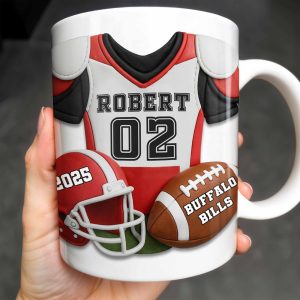 Personalized Football Team Pride Mug With Jersey and Helmet - Personalized Custom Coffee Mug - SPORT041_MG